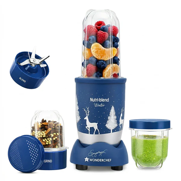 Nutri-blend Serene Mixer Grinder Blender Smoothie Maker, 500W, 22000 RPM, 3 Transparent Unbreakable Jars